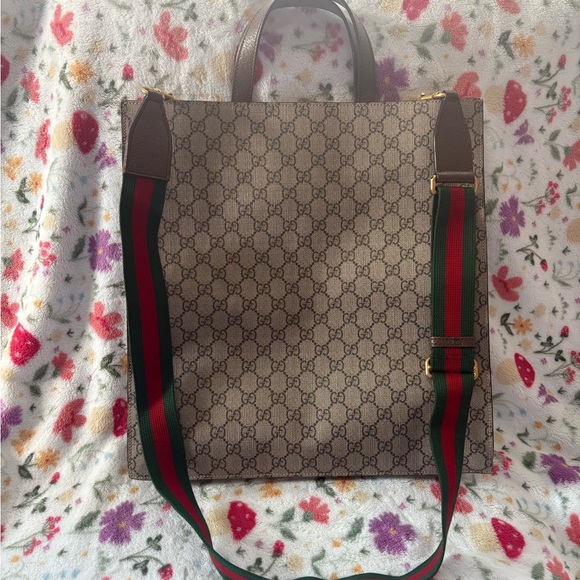 Gucci GG Supreme Patch Logo Tiger Tote Bag Brown - Picture 4 of 7